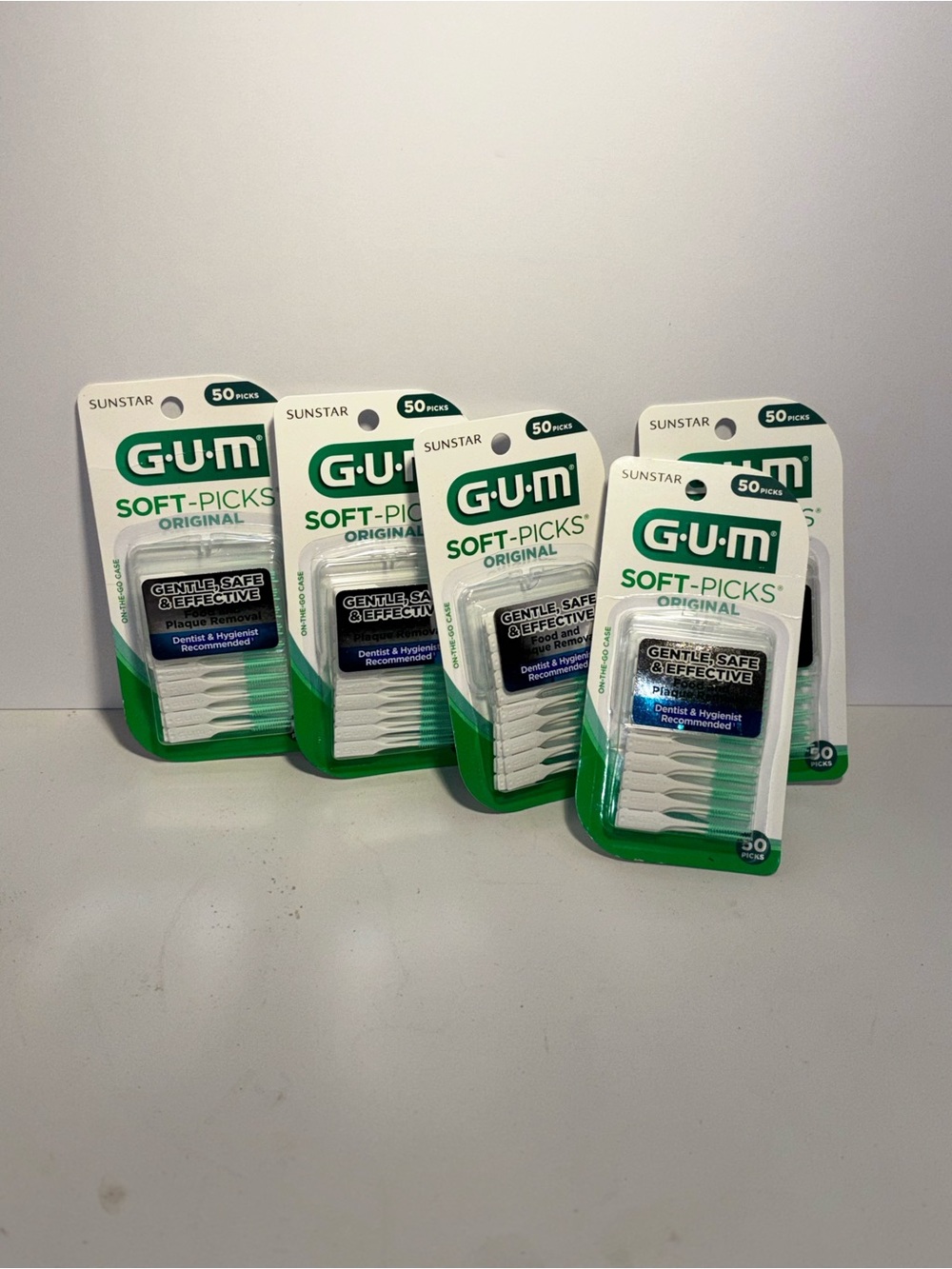 Gum Soft-Picks Original Interdental Picks Bundle of 5 - White/Green